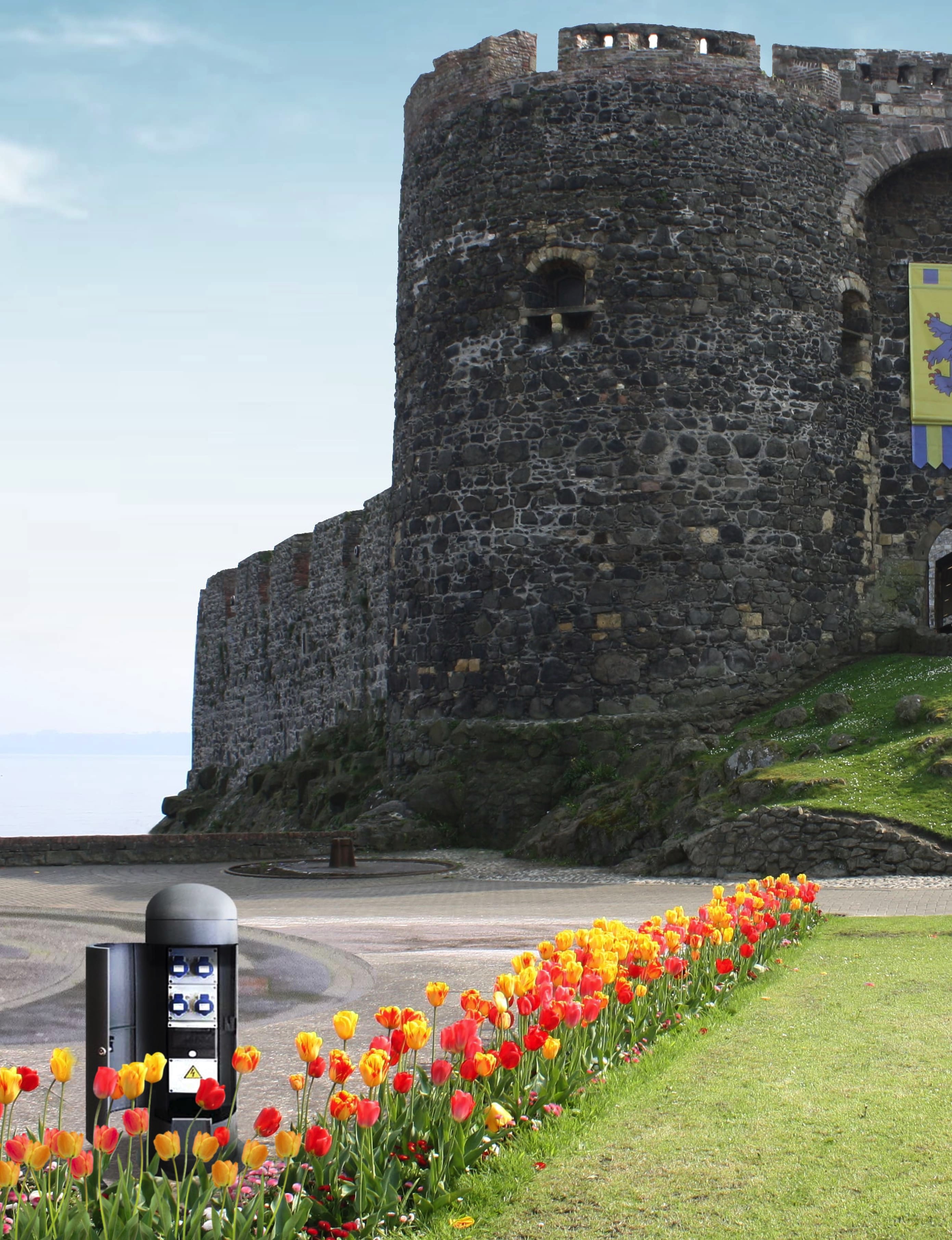 Image of an in-ground unt with the hinged lid open